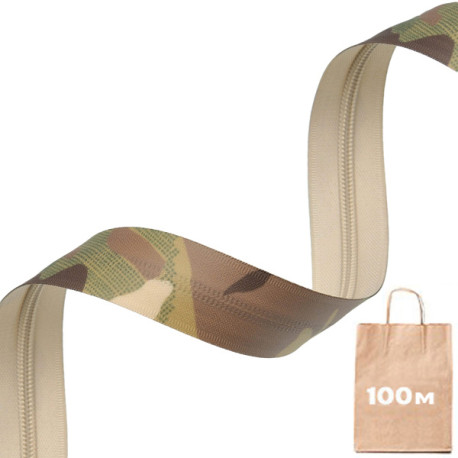 Блискавка №5 NWR Multi Camouflage Tan рулонна, 100 метрів
