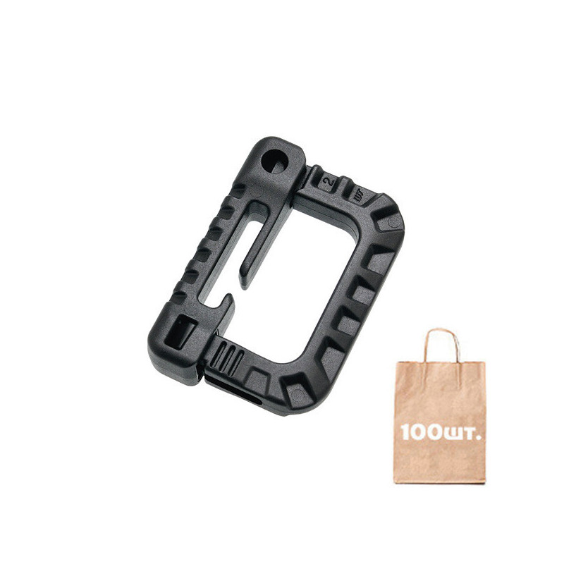 Карабін 25 мм Plastic Carabiner (Grimlock) WJ. Упаковка 100 шт.