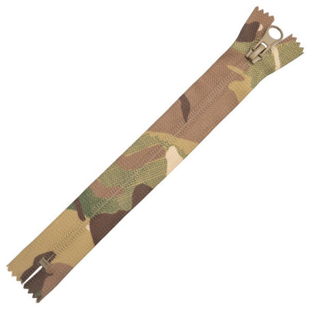 Молния №5 Реверсная Multi Camouflage + Tan 25 см. Упаковка 50 шт.