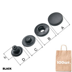 Кнопка Спиральная 15 мм Plastic Cap. Упаковка 100 шт.