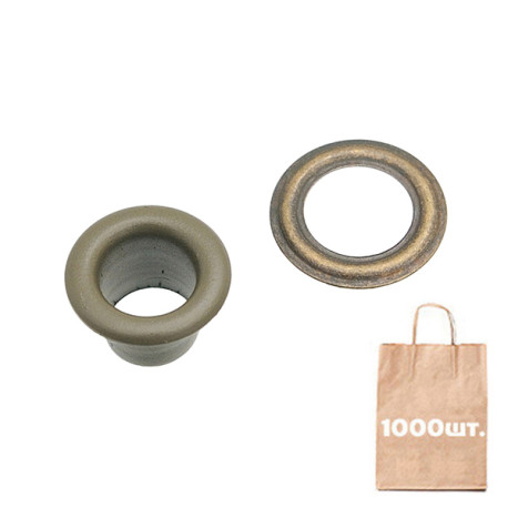 Люверс 8 mm NO:5 LONG BRASS EYELET WITH METAL WASHER . Упаковка 1000 шт.
