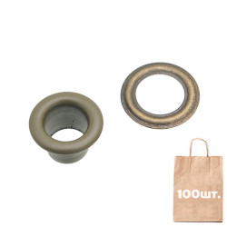 Люверс 8 mm NO:5 LONG BRASS EYELET WITH METAL WASHER. Упаквока 100 шт.
