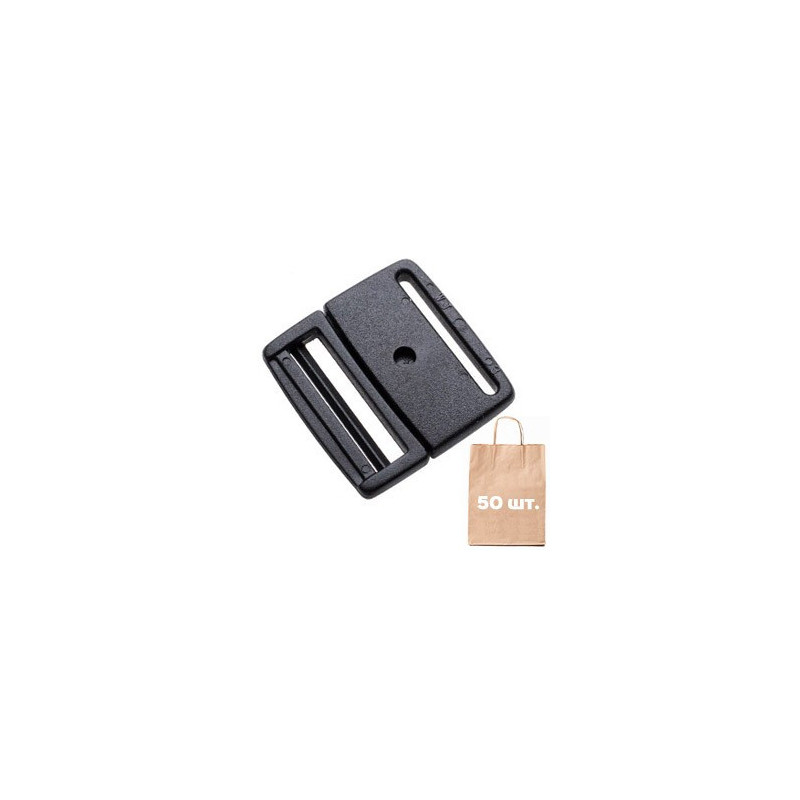 Плоский Фастекс 20 мм Low Profile Center Push Buckle WJ. Упаковка 50 шт. черный