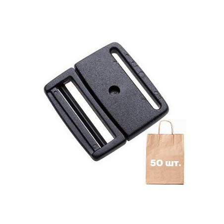 Плоский Фастекс 20 мм Low Profile Center Push Buckle WJ. Упаковка 50 шт. черный