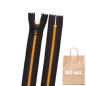 Молния №3 Тракторная Black/Bright Orange (Black Slider) 20 см. Упаковка 50 шт.