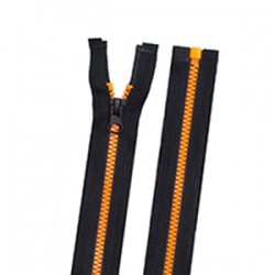 Блискавка №3 Тракторна Пластикова Black/Bright Orange (Black Slider) 70 см