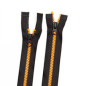 Молния №3 Тракторная Black/Bright Orange (Black Slider) 70 см 2 бегунка