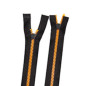 Молния №3 Тракторная Black/Bright Orange (Black Slider) 80 см 2 бегунка