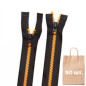 Молния №3 Тракторная Black/Bright Orange (Black Slider) 80 см 2 бегунка