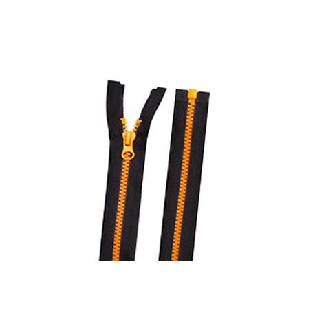 Блискавка №3 Тракторна Пластикова Black/Bright Orange (Orange Slider) 70 см