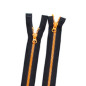 Блискавка №3 Тракторна Black/Bright Orange (Orange Slider) 80 см 2 бігунка