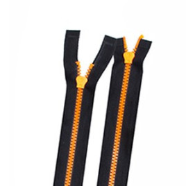 Блискавка №3 Тракторна Black/Bright Orange (Orange Slider) 80 см 2 бігунка. Упаковка 50 шт.
