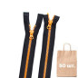 Молния №3 Тракторная Black/Bright Orange (Orange Slider) 80 см 2 бегунка. Упаковка 50 шт.