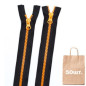 Блискавка №5 Тракторна Black/Bright Orange (Orange Slider) 70 см 2 бігунка. Упаковка 50 шт.