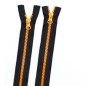 Блискавка №5 Тракторна Black/Bright Orange (Orange Slider) 80 см 2 бігунка