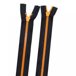 Блискавка №5 Тракторна Black/Bright Orange (Orange Slider) 80 см 2 бігунка. Упаковка 50 шт.