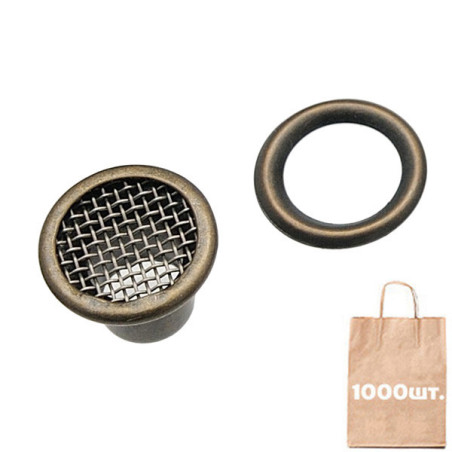 Люверс 5 мм NO:3 BRASS MESH EYELET. Упаковка 1000 шт.
